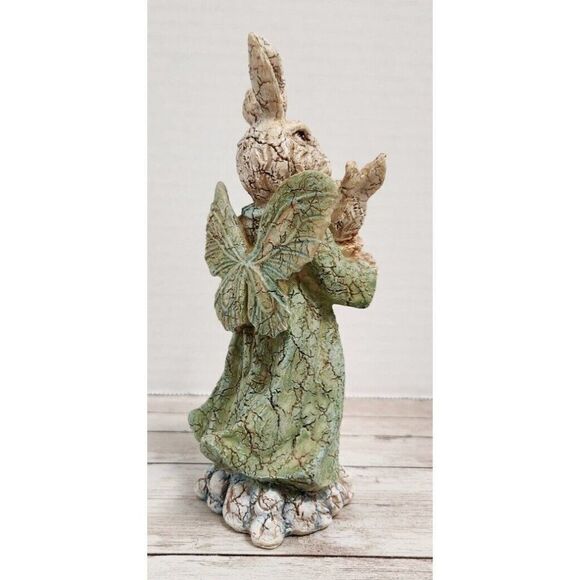 Ks Collection Mom Baby Figurine Limited Edition Bunny Green Dress Wings 838946 - Picture 4 of 11